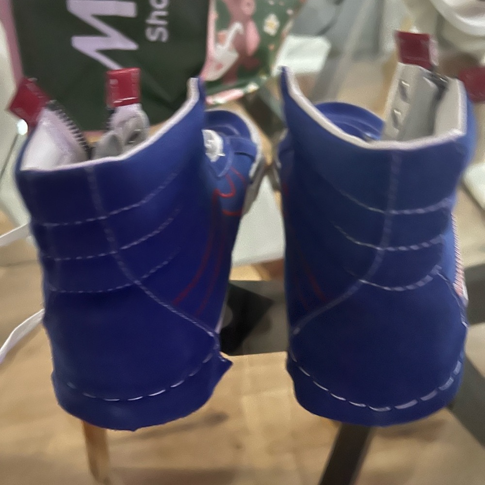 Vans Royal Blue High-Tops with Red and White Accents - Picture 4 of 5